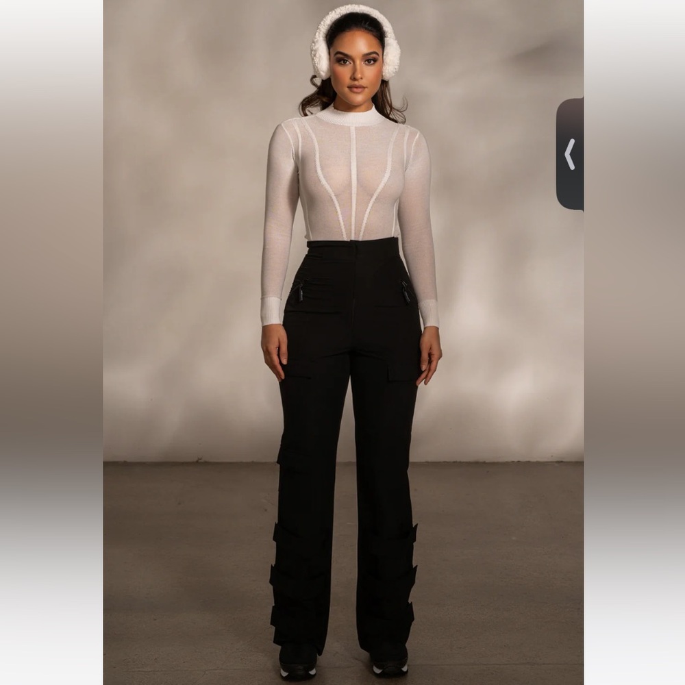 NWT Jluxlabel BLACK NYAH NYLON UTILITY PANTS - Picture 2 of 8